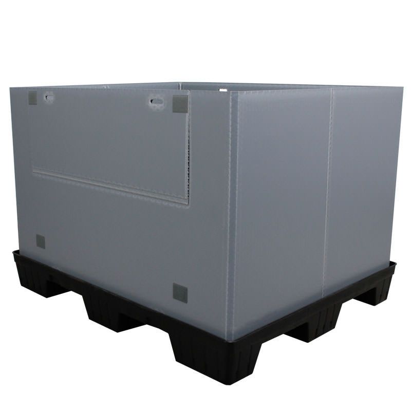 Contenedor de caja-palet de plástico de 45 x 48 x 34 con puerta de acceso