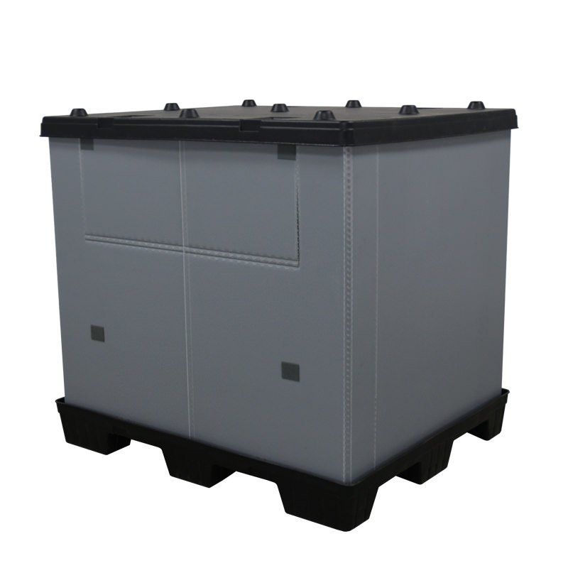 Contenedor de caja-palet de plástico de 40 x 48 x 45 con puerta de acceso