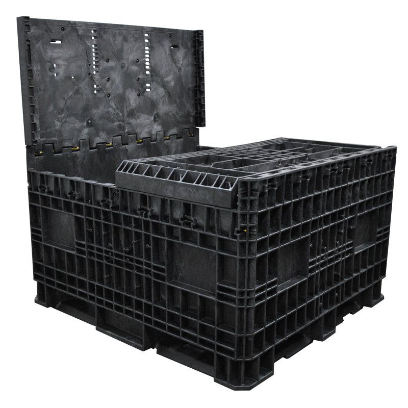 45 x 48 x 50 Collapsible Bulk Container with three sidewalls down