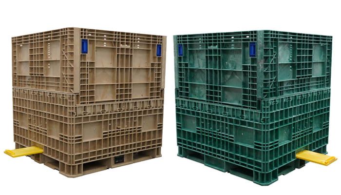 New DuraGreen 45 x 48 x 50 Collapsible Hopper Bottom Containers