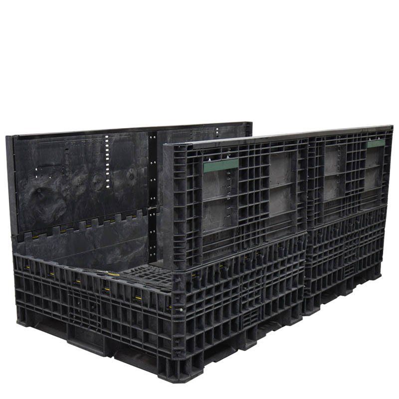 90 x 48 x 42 Collapsible Bulk Container with two sidewalls down