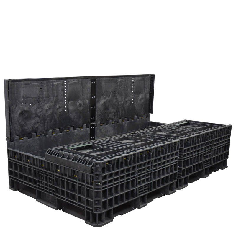 90 x 48 x 42 Collapsible Bulk Container with three sidewalls down
