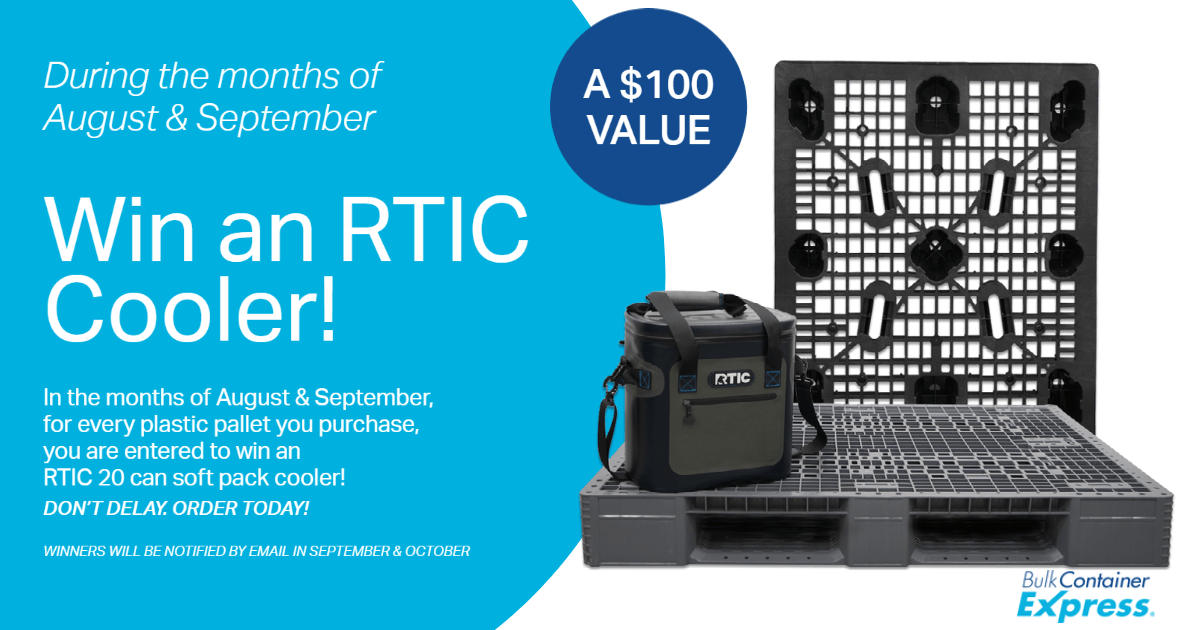 Win a RTIC Cooler with purchase of plastic pallets