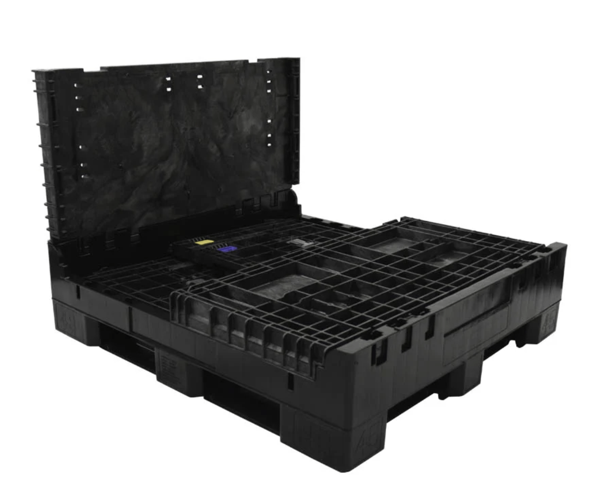 45 x 48 x 34 Extra-Duty Collapsible Bulk Container with three sidewalls down