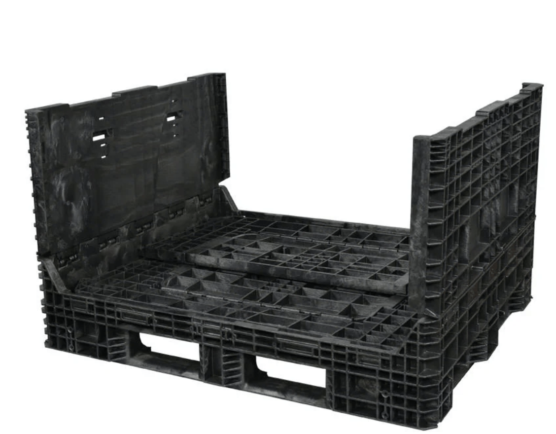 57 x 48 x 34 Collapsible Bulk Container with two sidewalls down