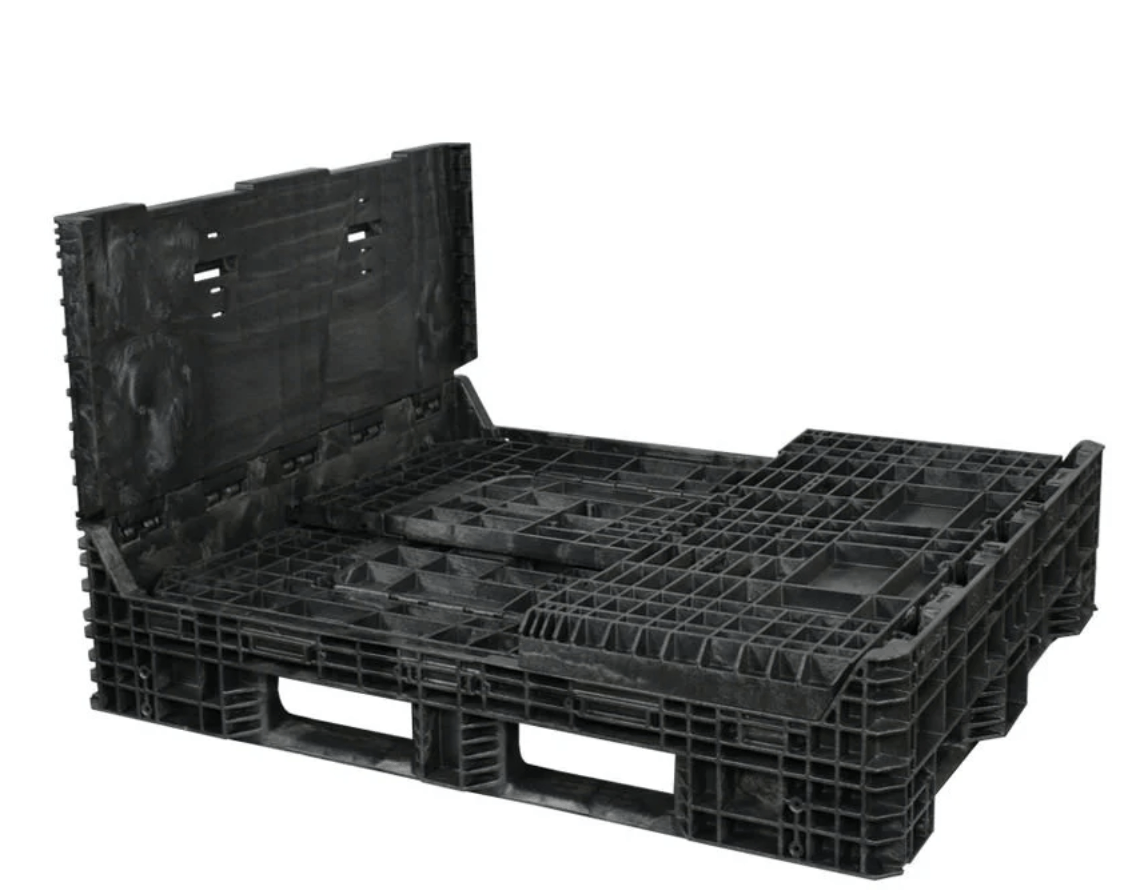 57 x 48 x 34 Collapsible Bulk Container with three sidewalls down