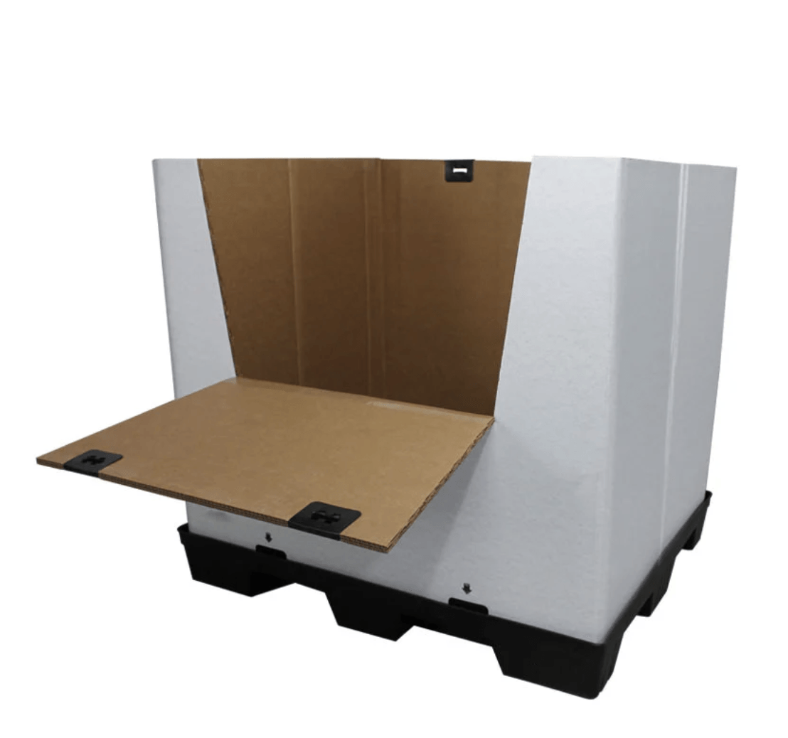 Sistema de caja-palet con puerta de acceso Uni-Pak, 40 x 48 x 45