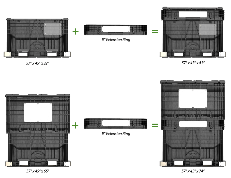 DuraGreen 45 x 48 x 19 Fixed Wall Bulk Container