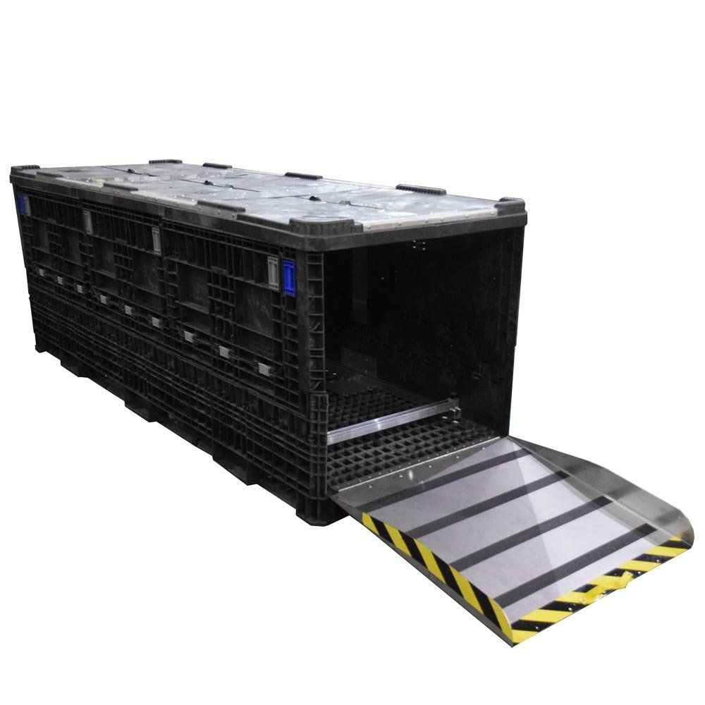 Custom extended-length container with ramp