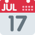 A digital calendar icon for July 17th with a red top banner and a light grey background.
