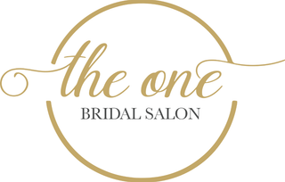 A gold circular logo that reads "the one" in elegant script over "BRIDAL SALON" in block lettering on a white background.