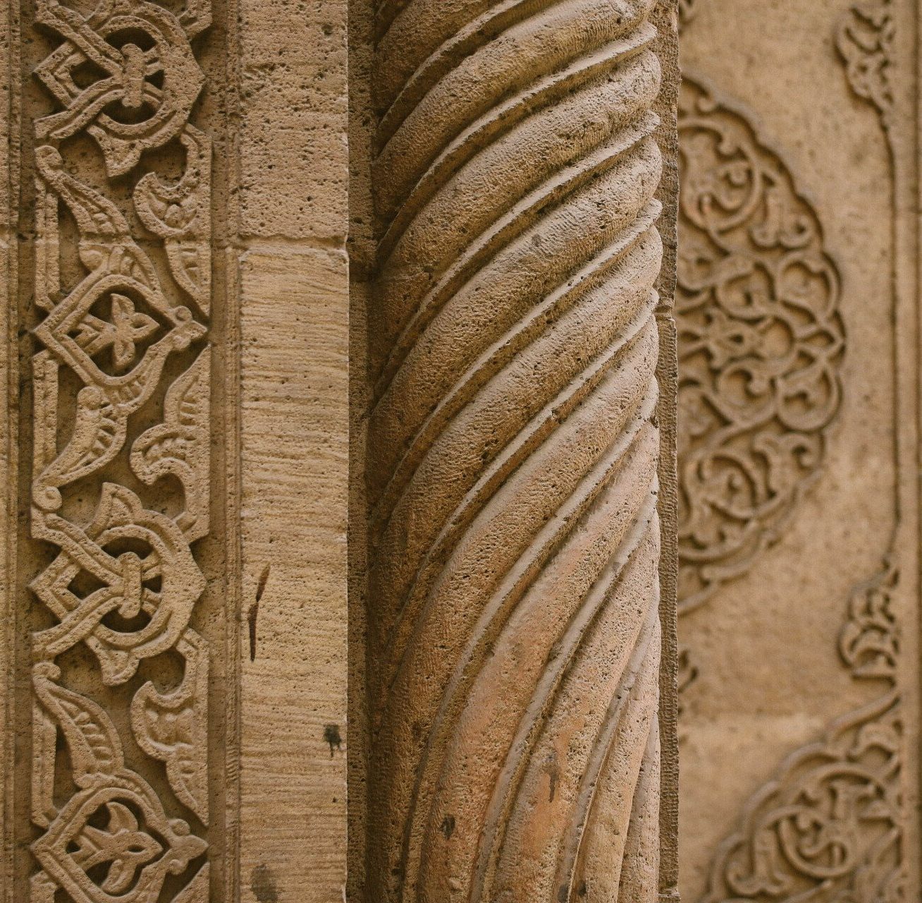 Stone carving pillars