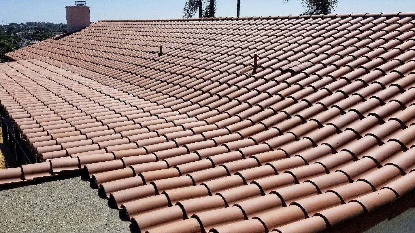 A roof with a lot of tiles on it