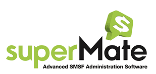 A logo for supermate advanced smsf administration software