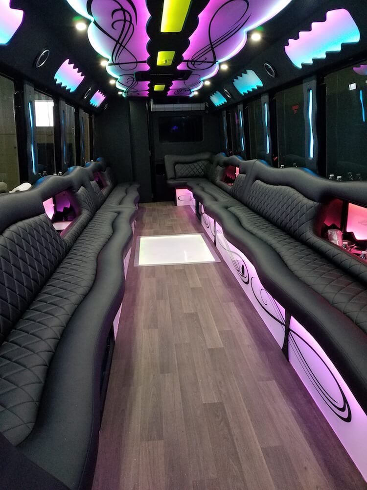 Chicago party bus with a restroom on board