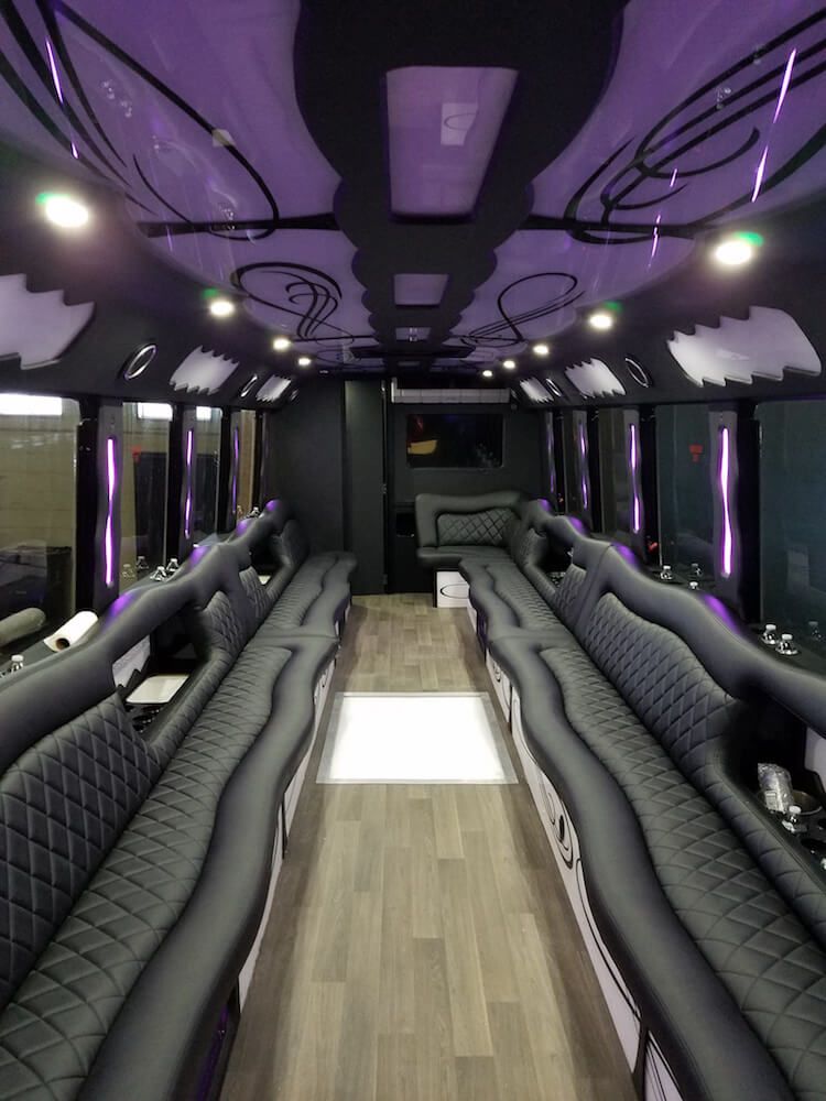 38 passenger party bus with a restroom on board