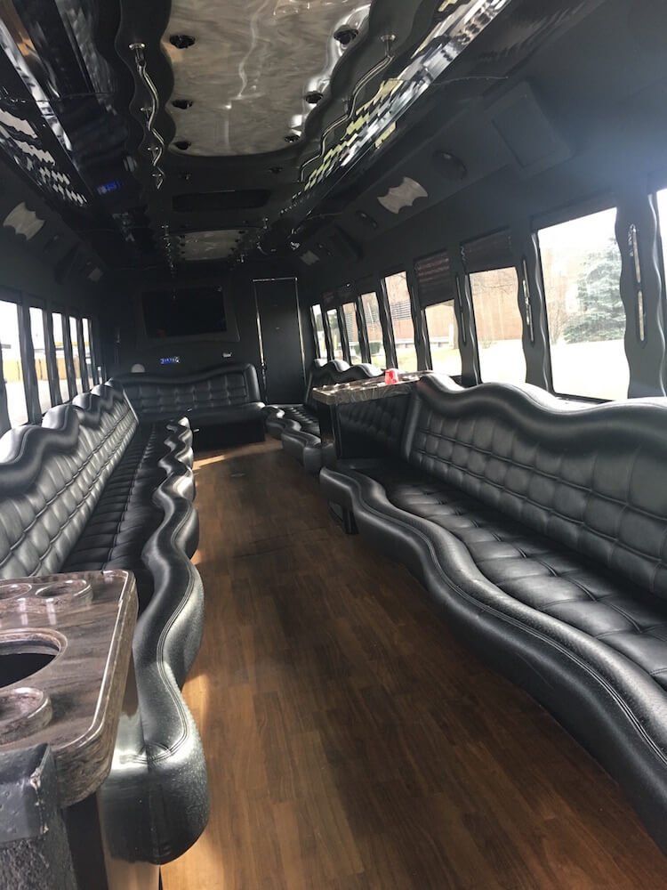 38 passenger party bus with a bathroom on board