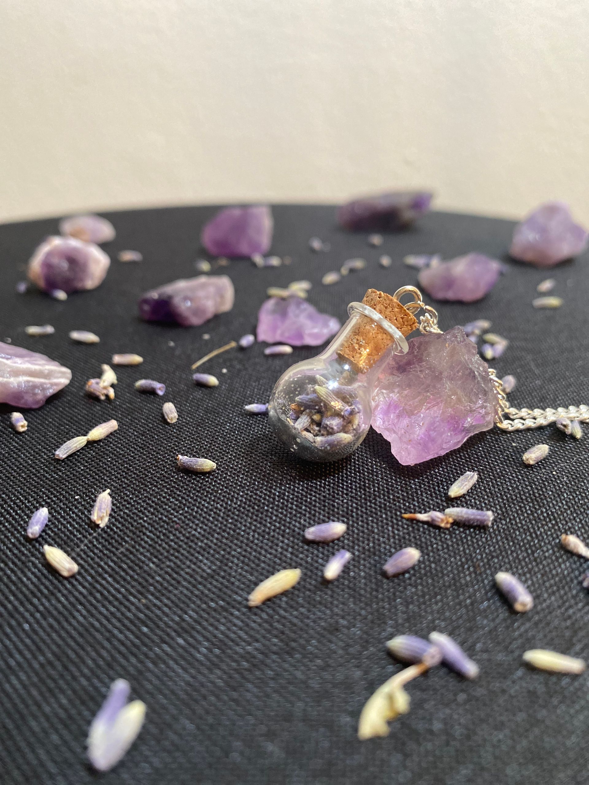 Lavender Bud Bottle Necklace