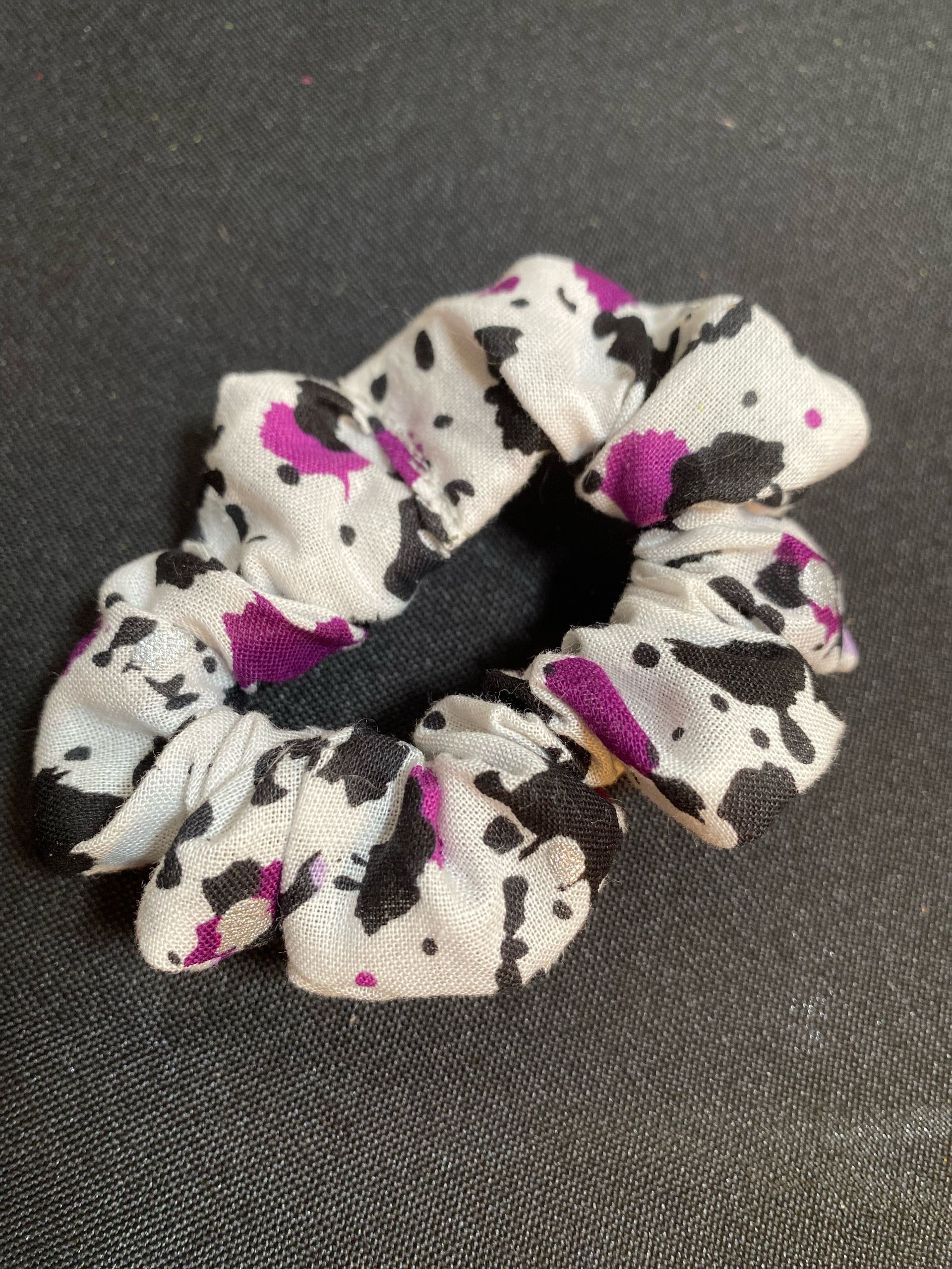 Purple, Black, & White Scrunchie