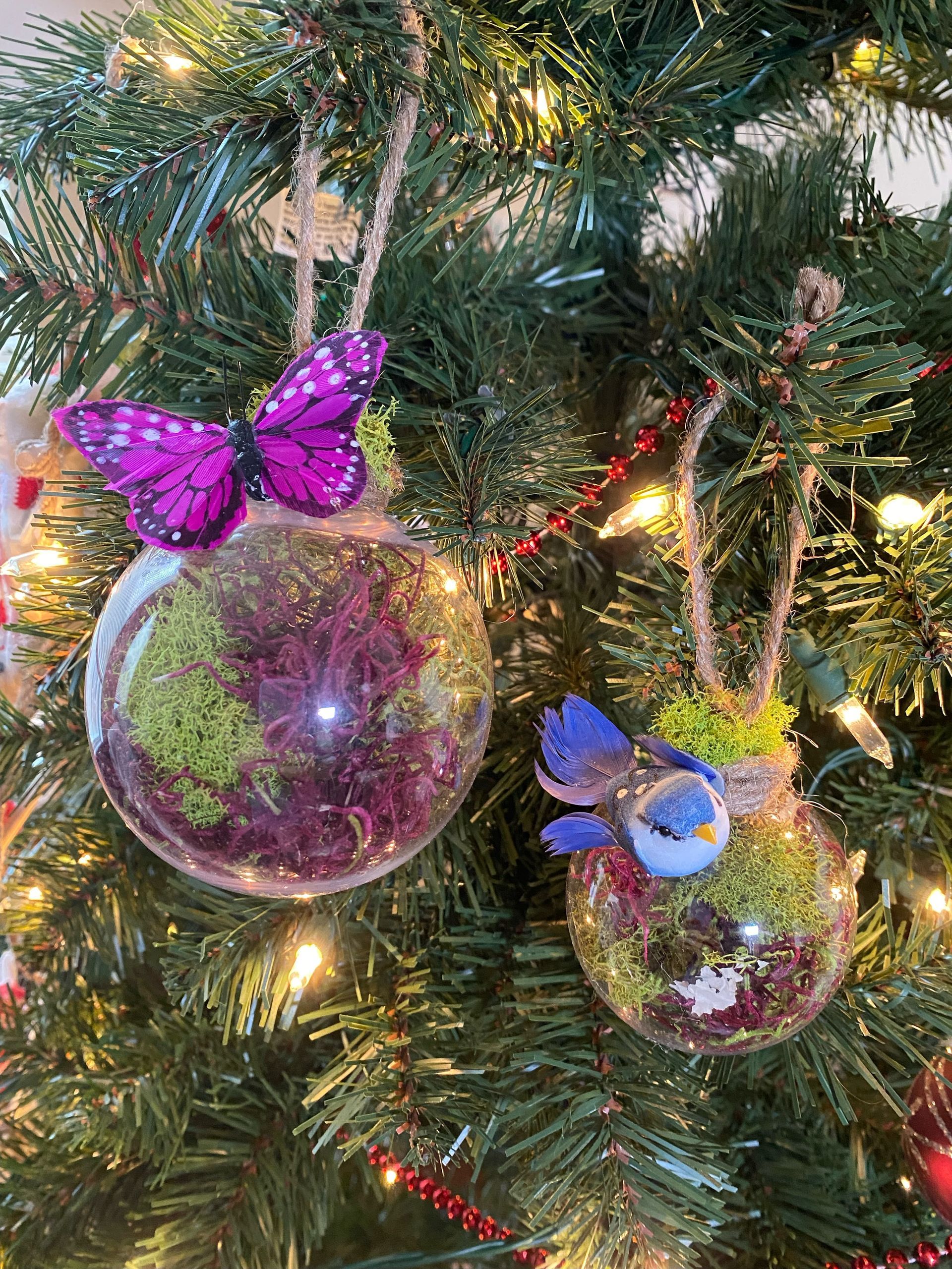 Butterfly Moss Ball Ornament