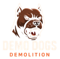 Logo featuring an angry brown and white bulldog with snarling teeth, above the words 