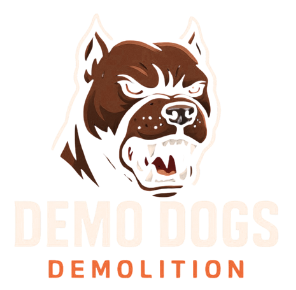 Logo featuring an angry brown and white bulldog with snarling teeth, above the words 