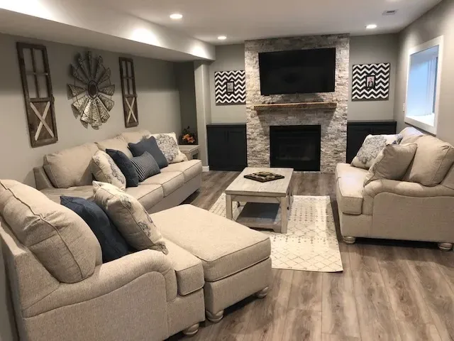 Cozy basement living room.