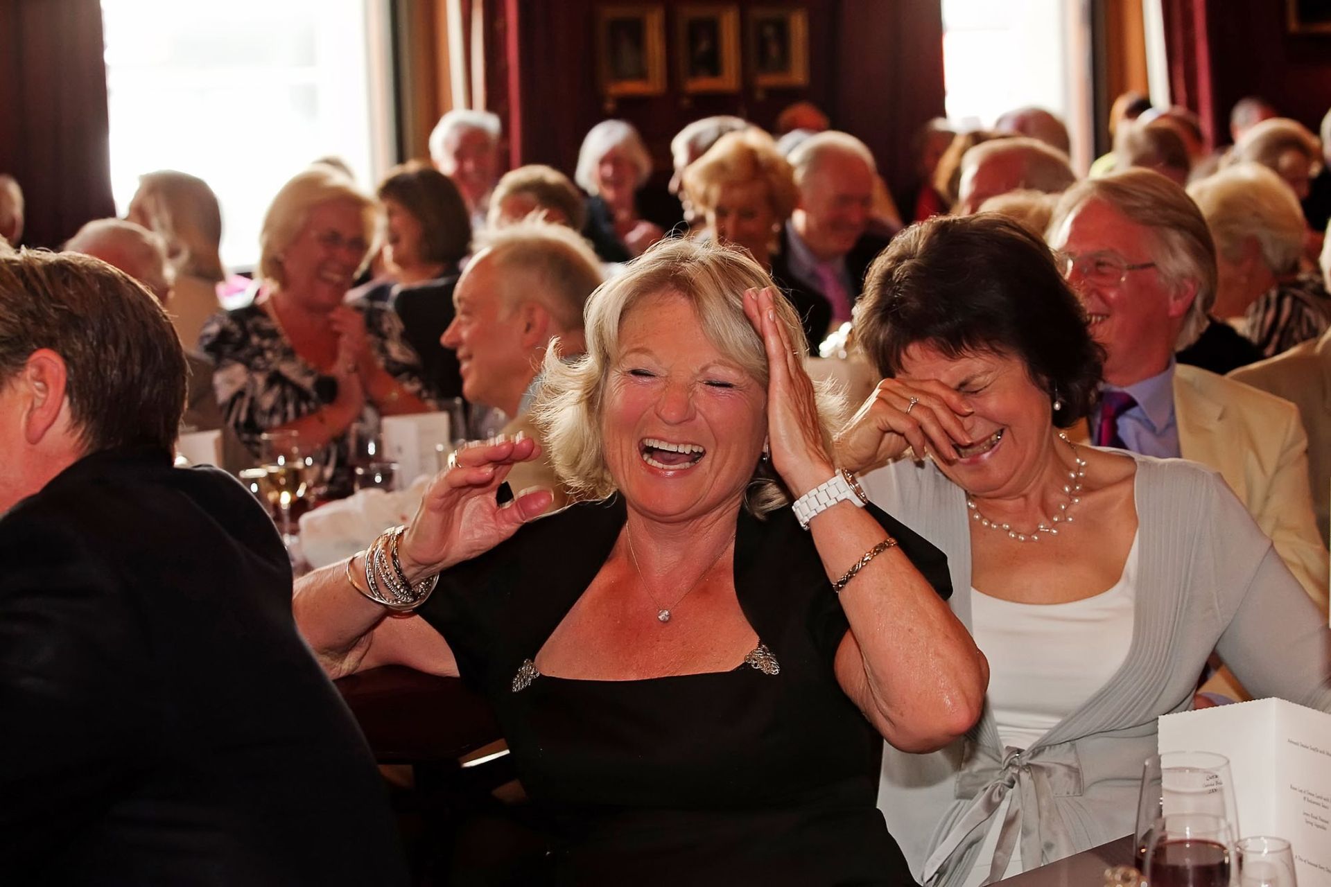 Event photographer Reading, female laughing at party
