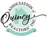 Logo for the Association of Quincy Realtors, Inc., featuring a teal house, the word