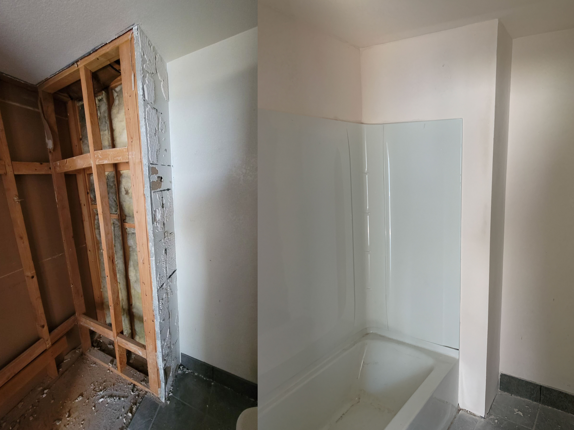 Bath before and after