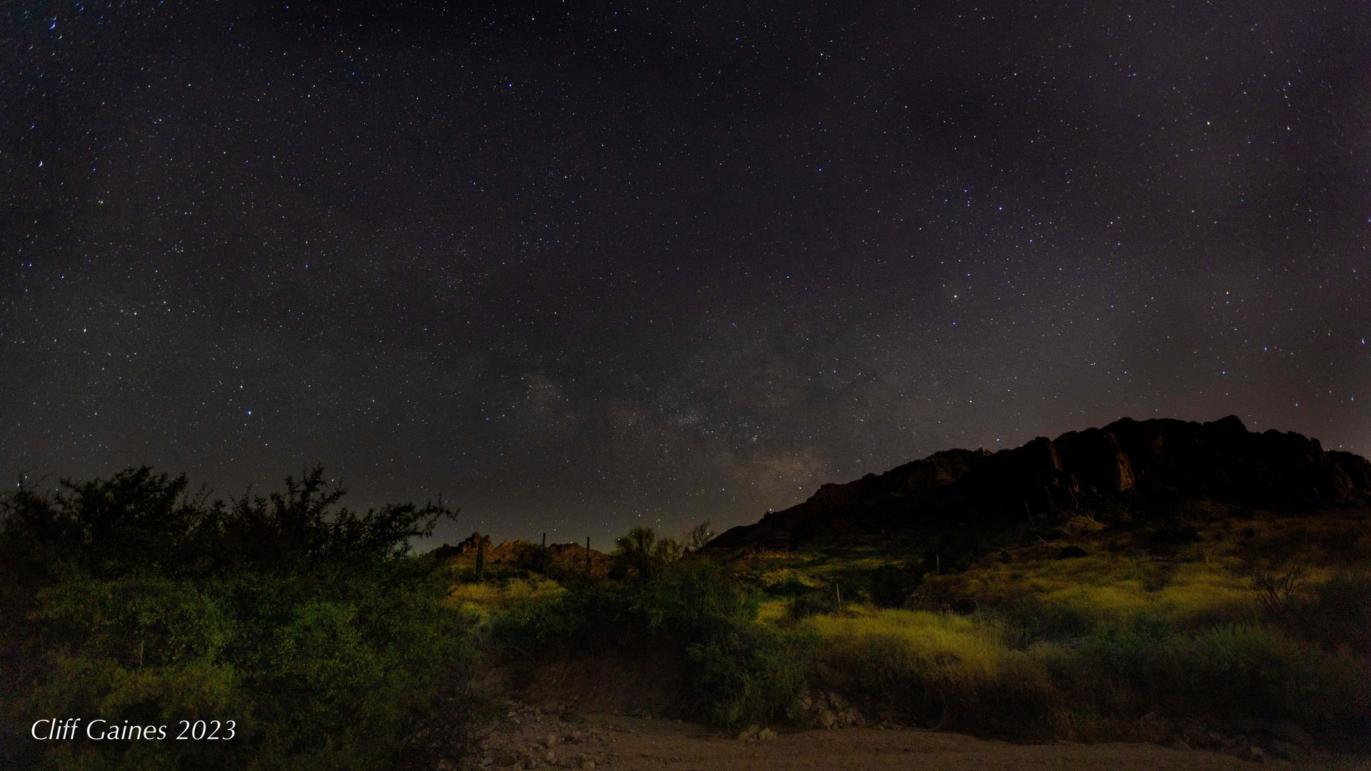 A photo of a starry night sky taken in 2011