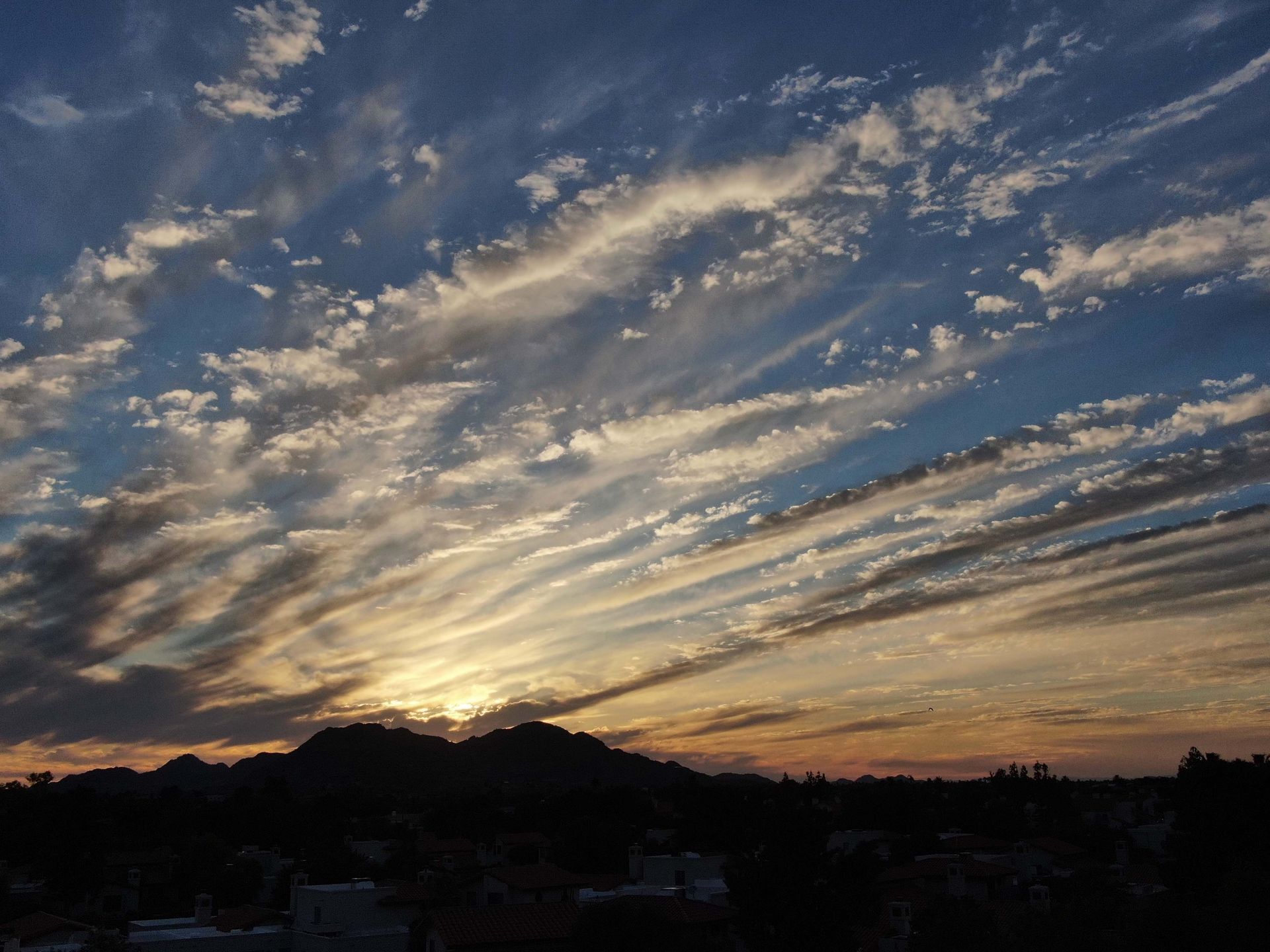 A sunset with a lot of clouds in the sky