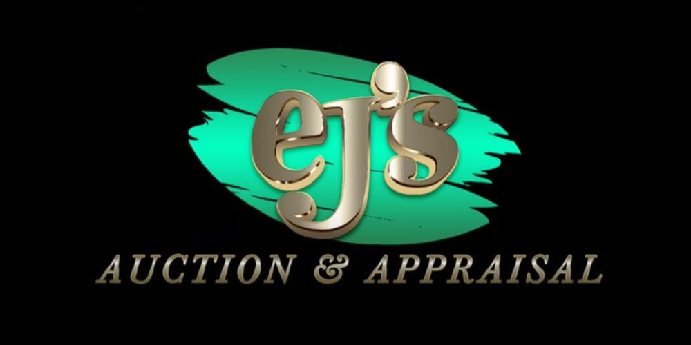 A logo for ej 's auction and appraisal