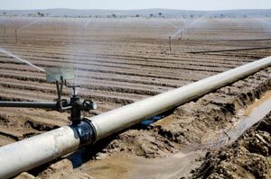 irrigation pipes and pumps