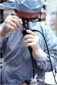 Doctor using Bronchoscope