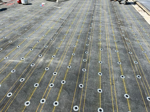 A roof with a lot of holes in it