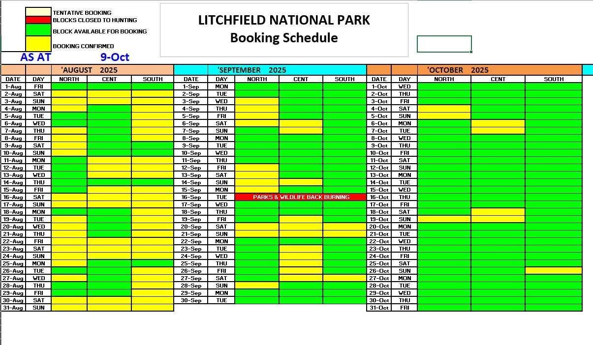 Hunt Schedule