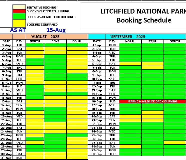 Hunt Schedule