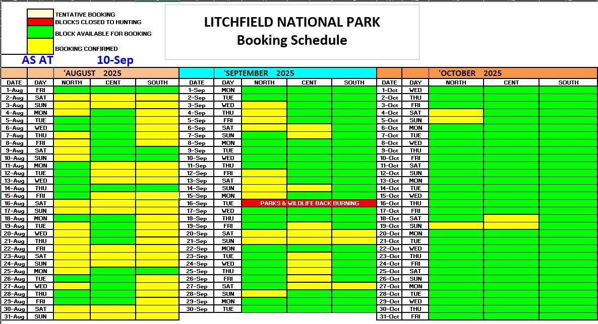 Hunt Schedule