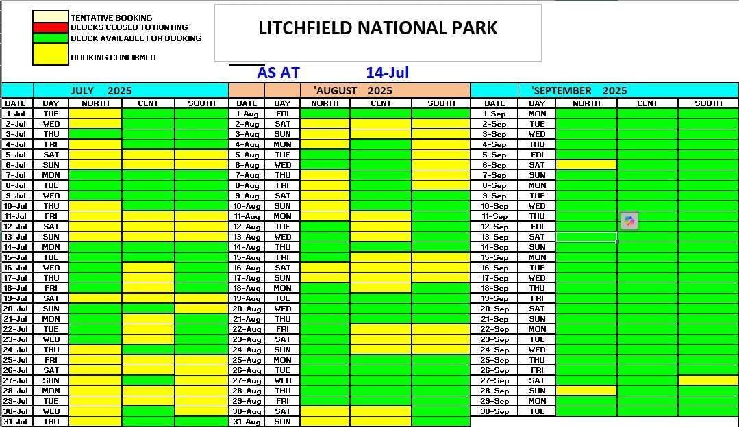 Hunt Schedule