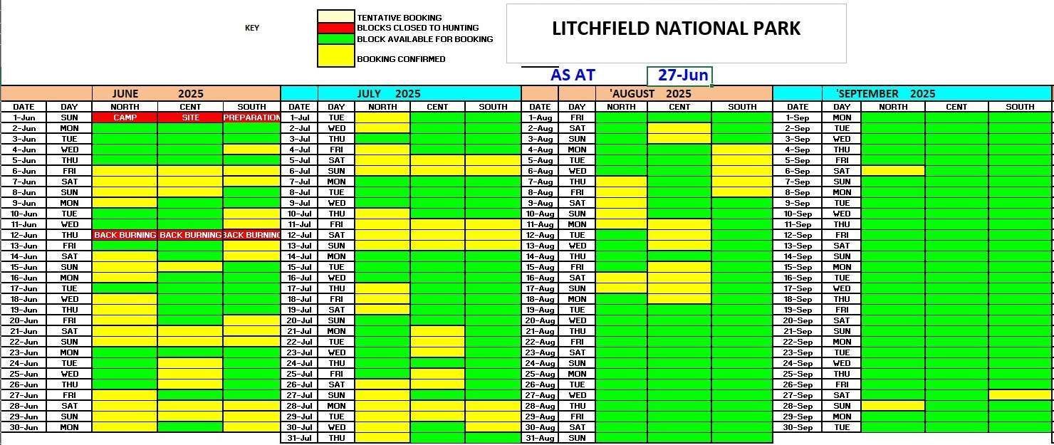 Hunt Schedule