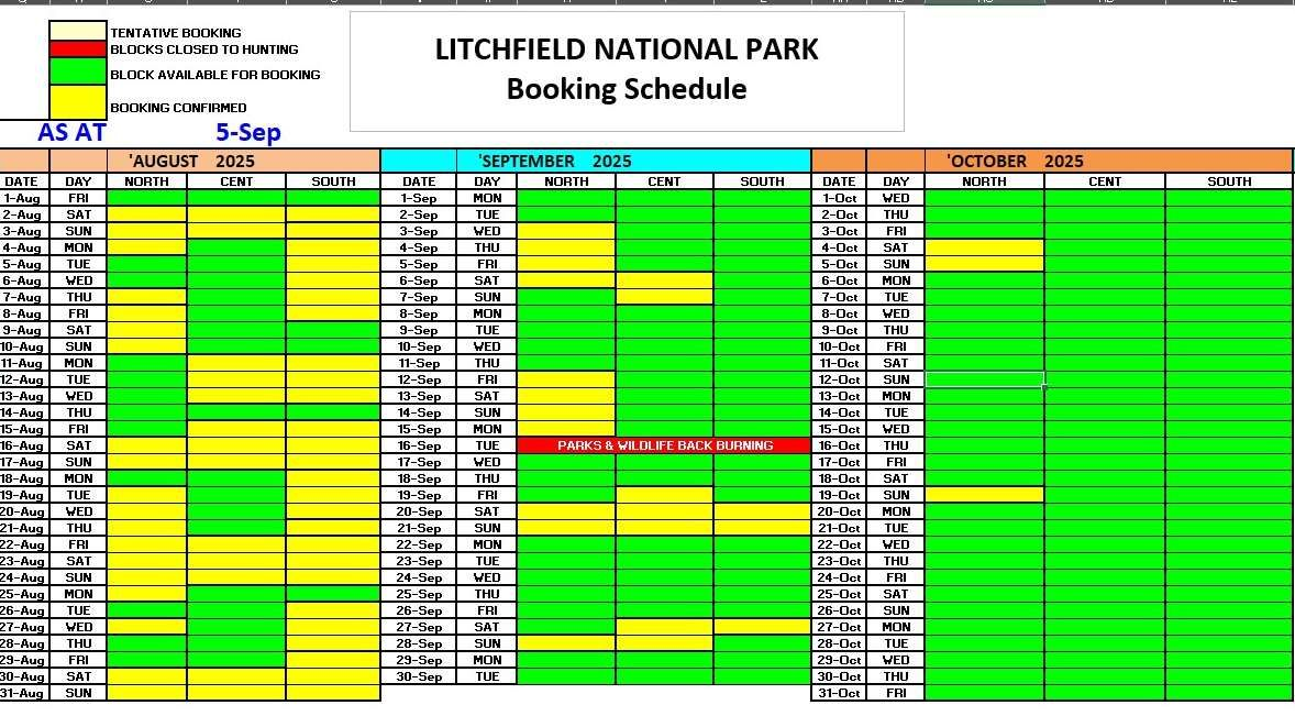Hunt Schedule