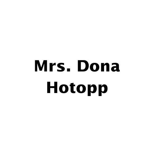 Mrs. Dona Hotopp, name written in bold black text on a white background.