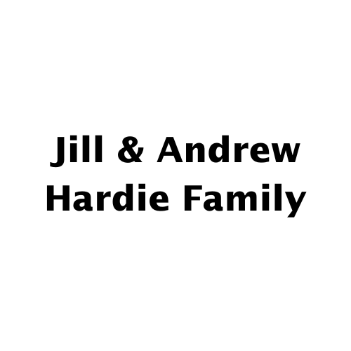 Jill & Andrew Hardie Family in bold, black text on a white background.