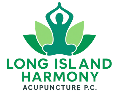Logo: green figure in lotus pose, green leaves, text 