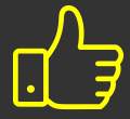 A yellow thumbs up icon on a black background.