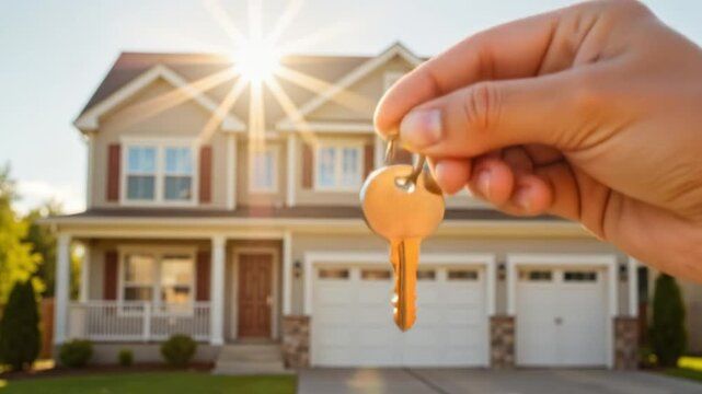 Texas family home exterior with keys in hand