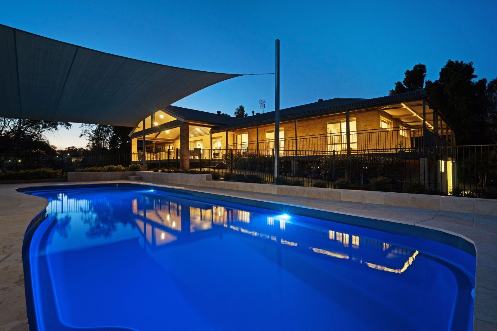 Pool at night — 7E Integrated Services In Bolwarra Heights NSW