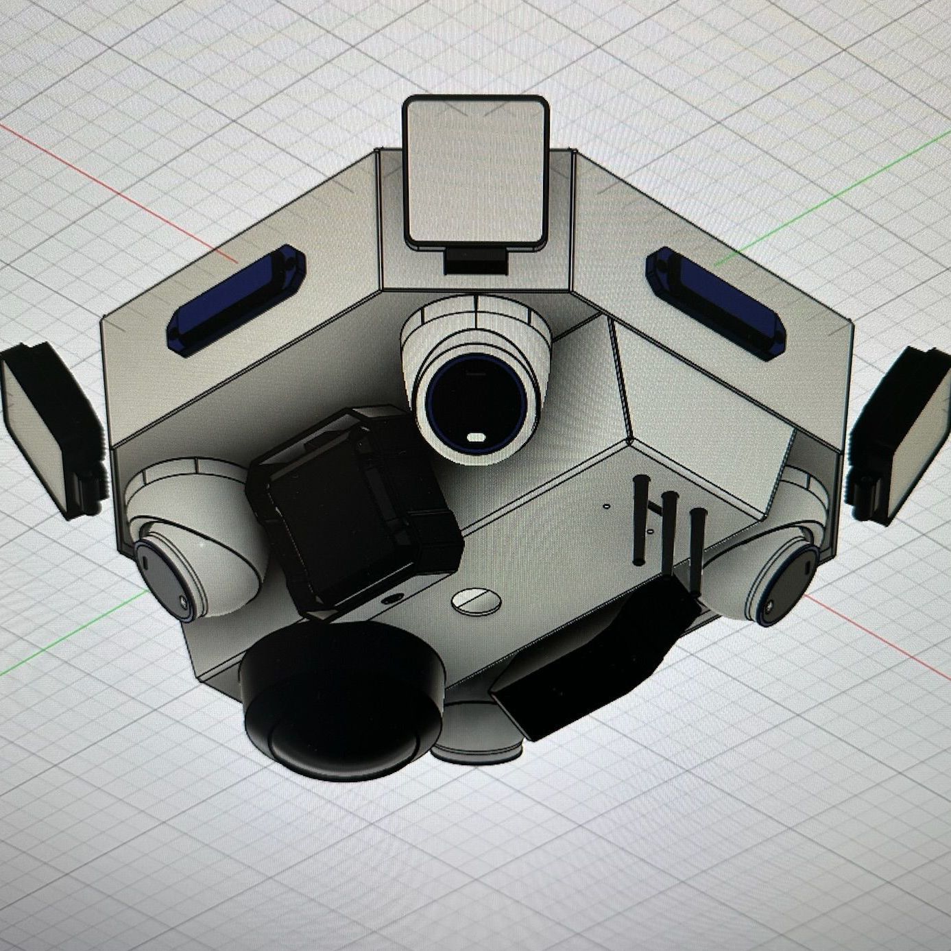 A 3d model of a robot with the letters hi on it