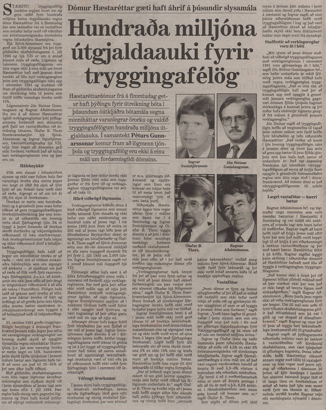 Hundraða milljóna útgjaldaauki fyrir tryggingafélög